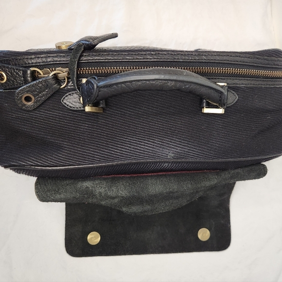 Black Leather Curduroy Travel Bag - Picture 8 of 16